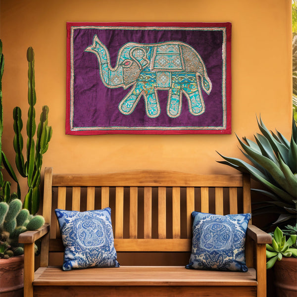 Kambhari Wall Hanging with Elephant Design from Barmer, Rajasthan