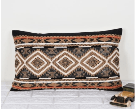 Handwoven Cotton Embroidered Pillow Cover