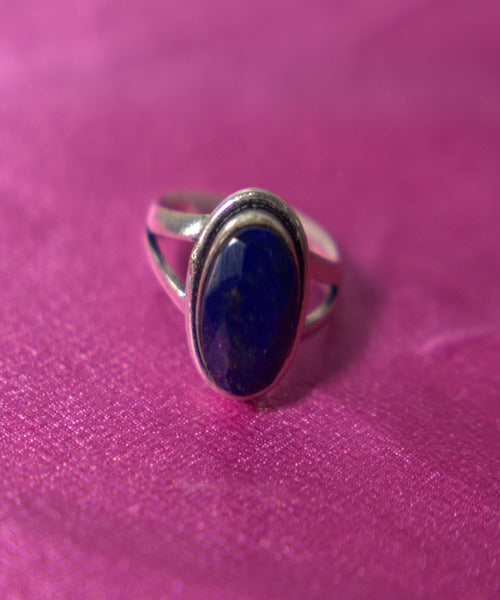 Blue Garnet Gemstone Silver Ring