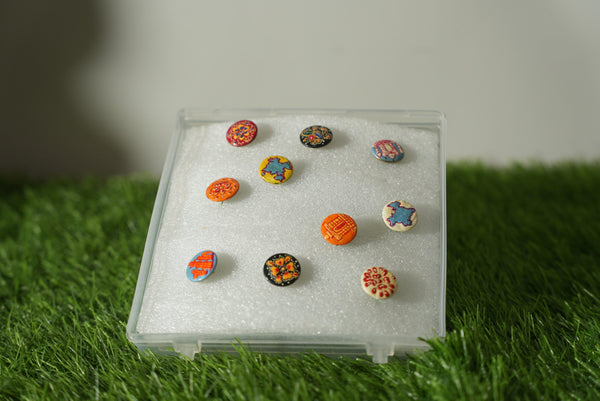 Set Of 10 Handpainted Buttons