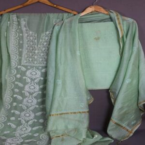 Mint Chikankari Suit Piece