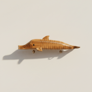 Handcrafted Wooden Dolphin Decorative Showpiece