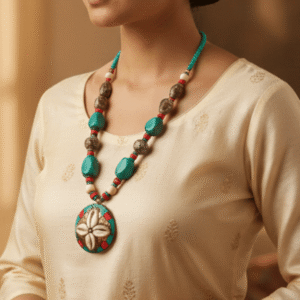 Turquoise Tide Shell Pendant Necklace