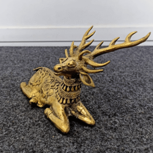 Tribal Home Decor - Dhokra Brass Deer Figurine Decor Accent