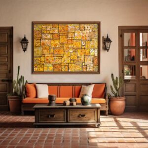 Golden Zari Embroidered Wall Hanging