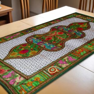 Kambhari art Embroidered Tea Table Cloth from Barmer, Rajasthan