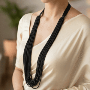 Midnight Cascade Beaded Necklace