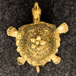Tribal Home Decor - Dhokra Brass Turtle Sculpture Decor Accent