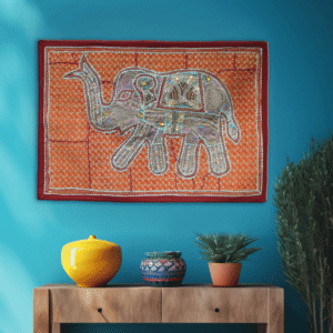 Kambhari Wall Hanging with Elephant Design From Barmer, Rajasthan