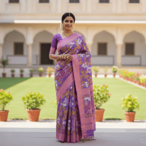 Royal Bloom Kalamkari Cotton Saree