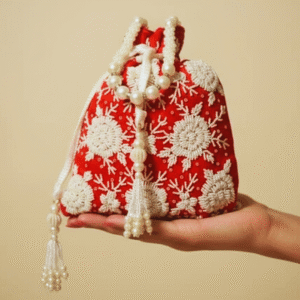 Red Beaded Handmade Embroidery Bag