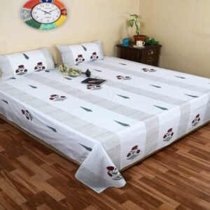 Handmade Block Marigold Magic Bedsheet with Natural Indigo Dye