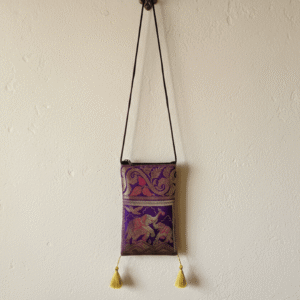 Purple Banarasi Art Mobile Phone Sling Bag