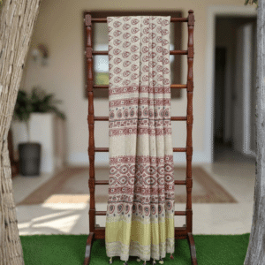 Soma Buta Ajrakh Handwoven Cotton Silk Saree