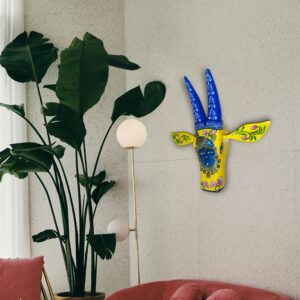 Blue Wooden Cow Showpiece