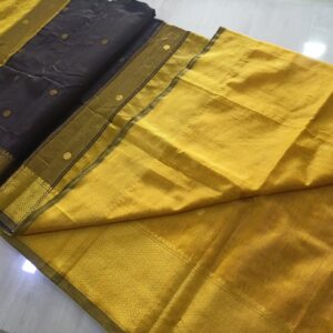 Traditional Handloom Saree in Black and Gold