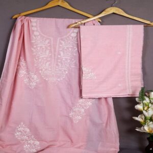 Floral Fantasy Suit Set with Hanndmade Chikankari Work