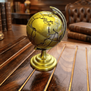 Decorative Metal World Globe Showpiece with Classic Study Table Appeal