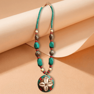 Turquoise Tide Shell Pendant Necklace