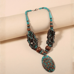 Turquoise Dusk Loop Pendant Necklace