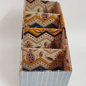 Kalamkari Light Blue Remote Control Multi-use Stationery Organizer