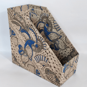 Book Rack/ File Holder, A4 size, Grey Kalamkari Print