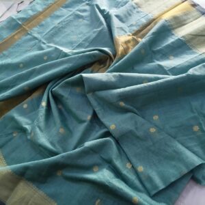 Traditional Handloom Saree In Teal