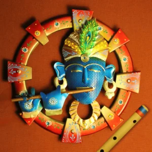 Krishna Ring Wall Hanging – Metal Art from Jodhpur, Rajasthan
