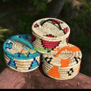 Sabai Grass Colorful Palm Leaf Baskets, from Odisha