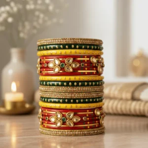 Rajvrit Floral Multicolor Lac Bangle Set of 12