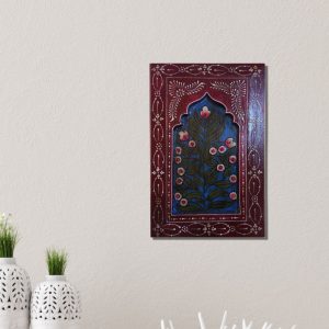 Handcrafted Red Wooden Frame – A Touch of Rajasthani Heritage