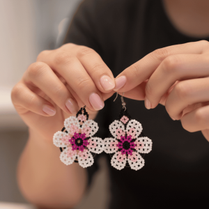 Blush Petaline Beaded Earrings