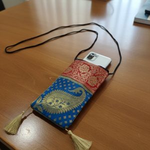 Dual Tone Banarasi Phone Sling Bag