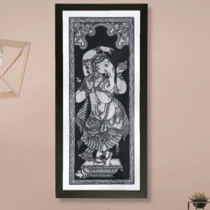 Ganesha in Black and White Pattachitra from Odisha