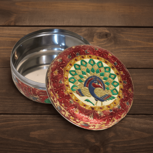Handcrafted Marble-Meenakari Storage Box