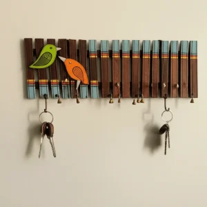 Wooden Bird Key Holder for Wall – Handcrafted Design
