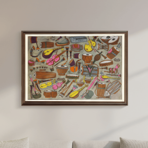 Musical Instruments Wall Frame Pattachitra Art