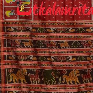 Half Nabarangi Animal Border Khandua Silk Saree